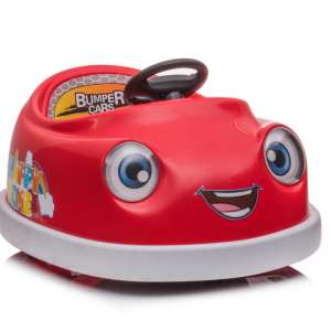 Bumper Car for Kids, 12v Dual Drive 1-6 Years Old Children's Electric Car with Pushrod Dinner Plate USB BT Music Rocking Horse Mode Anti-Collision Bumper Ride on Car