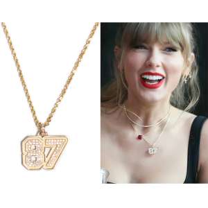 Taylor Swift Taylor Swift Same Style Full Diamond 87 Necklace Fashion Sweater Chain